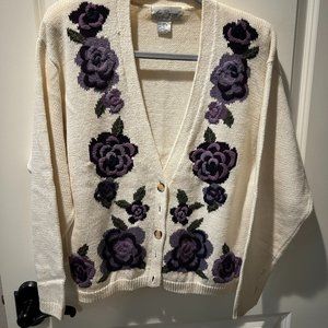 Vintage Hand Knit Cardigan by Lee David